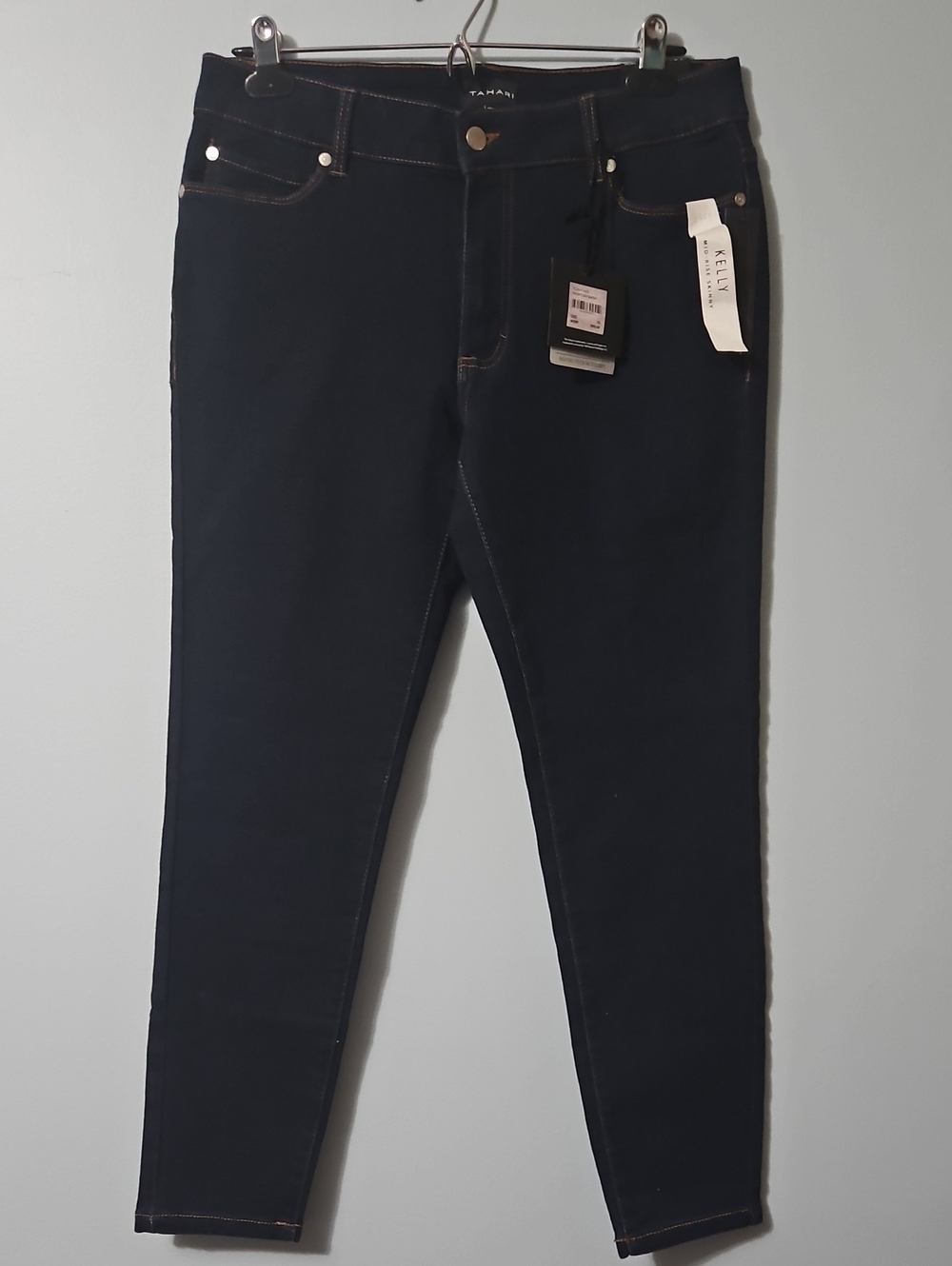 Tahari Kelly Mid Rise Womens Navy Classic Skinny Jeans Size 10/30